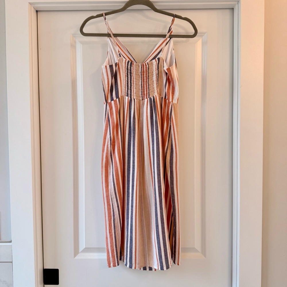 Express Multi-Stripe Button-Front Midi Dress - Wh… - image 3